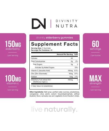 Sambucus Black Elderberry Gummies with Zinc, Vitamin C - Immunity Support - 120 Gummies - Buy Online on GoSupps.com