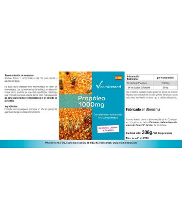 Propolis 1000mg - high dosage - 180 tablets - vegan - 3% Galangina | Vitamintrend  - Buy Online on GoSupps.com