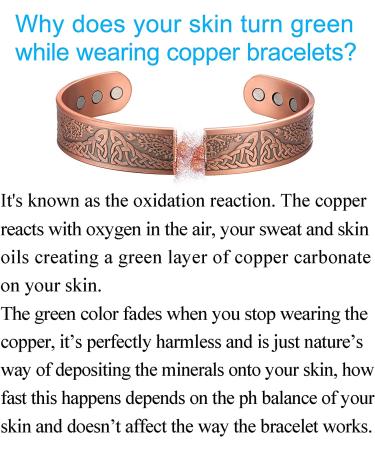 MagEnergy Men's Copper Life of Tree Magnetic Therapy Bracelet - Viking Jewelry 7.5in Adjustable - Buy Online on GoSupps.com