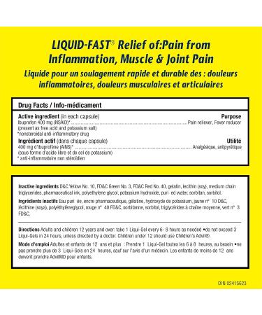 Advil Arthritis Pain (45 Count) 400 mg ibuprofen Inflammation and Temporary Pain Reliever 45 Count (Pack of 1) - Buy Online on GoSupps.com