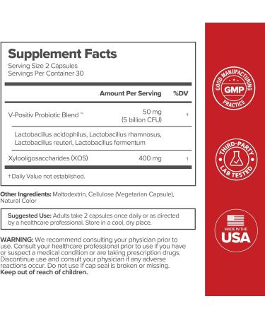 O Positiv Vaginal Probiotics for Women pH Balance - 60 Vegan Capsules - Buy Online on GoSupps.com