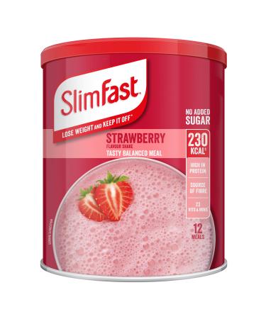 Slim-Fast Summer Strawberry Flavour Milkshake Powder - 12 Servings (438g) Strawberry 15.45 Ounce (Pack of 1)