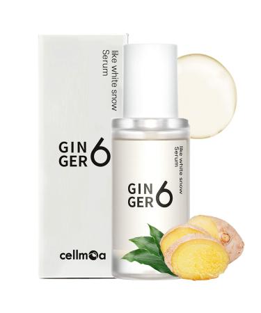 GINGER6 Like Snow Serum - Anti-Aging and Hydrating Facial Serum with Peptides Hyaluronic Acid and Ginger Extract Sebum Control & Calming Natural Ingredients - 30ml