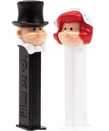 PEZ - Twinpack Licensed Wedding Bride & Groom - Unique combination of 2 dispensers and sweets with Lychee flavours - Contains 2 dispensers + 4 Lychee refills - Buy Online on GoSupps.com