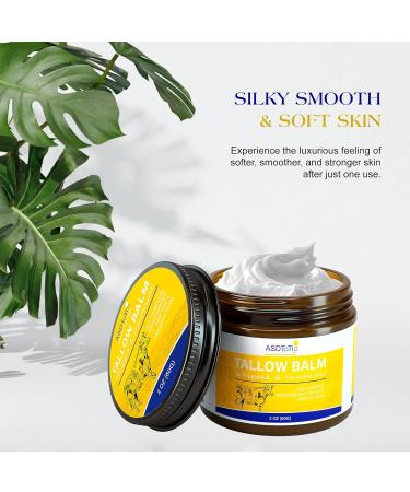 Handmade All-Natural Whipped Tallow Balm - Moisturizing Cream for Face & Body - 2 oz Unscented Grass-Fed Beef Tallow for Dry Skin Care - Buy Online on GoSupps.com