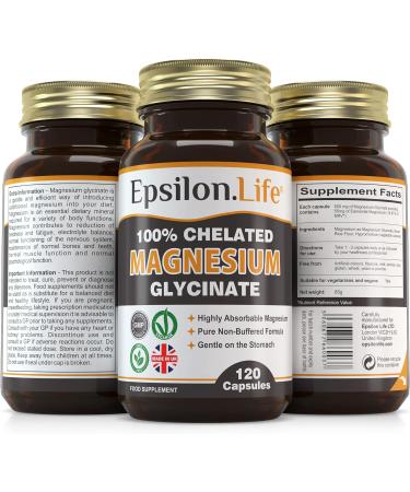 Epsilon Life Magnesium Glycinate - 120 Capsules - Buy Online on GoSupps.com