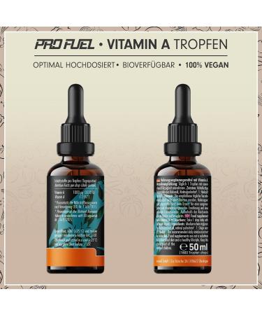 Vitamin A Drop Forte - 1000 g per Drop | 3600 Drops | High-Dose Bioavailable 100% Vegan No Additives - Certified Quality - Buy Online on GoSupps.com