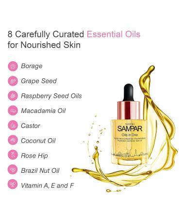 Sampar Facial Oil Hydration Corrector - Hyaluronic Acid Serum for Dry Skin Anti-Aging Moisturizer Vitamin-Rich Face Oil - 1 oz - Buy Online on GoSupps.com