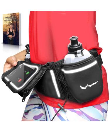 Voted No.1 Hydration Belt Runtasty Winners' Running Fuel Belt - Includes accessories: 2 BPA Free Water Bottles & Runners Ebook - Fits Any iPhone - w/Touchscreen cover - No Bounce Fit and more!