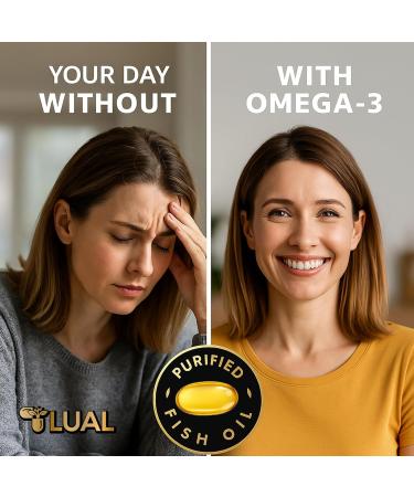 LUAL Omega-3 Fish Oil Softgels 1000mg with EPA and DHA Lemon Flavor Burpless Non-GMO Formula for Heart Brain and Overall Wellness 120 Count - Buy Online on GoSupps.com
