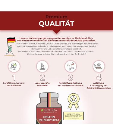 Buy Creatine Monohydrate 3000 mg - Creapure Vegan Capsules | 100% Pure No Additives for Optimal Performance | Vitality & Strength - 90 Capsules - Nutrimea - Buy Online on GoSupps.com