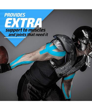Physix Gear Sport Kinesiology Tape - Waterproof Muscle Support Adhesive - 2in x 16.4ft Roll - Therapeutic Aid for Injury Recovery - Blue (1 Pack) - Buy Online on GoSupps.com