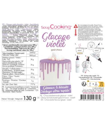 Scrapcooking Drip Cake Glaze Violet 130g - Quick-Dry Cake Decoration for Drip Cakes Cookies Donuts - Perfect for Birthdays & Halloween - Buy Online on GoSupps.com