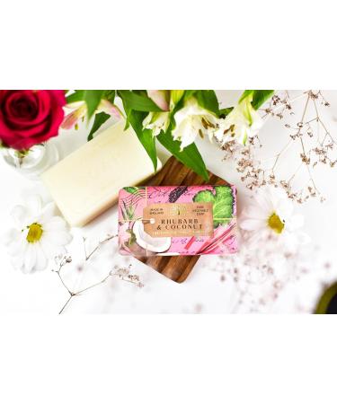 The English Soap Company Rhubarb & Coconut Anniversary Collection Wrapped Soap Bar 190g - Buy Online on GoSupps.com
