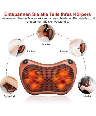 Pokar Shiatsu 3D Massage Pillow with Heat - Electric Neck Shoulder & Back Massager for Home Office & Car - Buy Online on GoSupps.com
