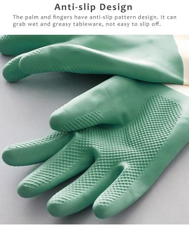 PowerPeak Dishwashing Gloves 6 Pairs Rubber Household Cleaning Reusable Heavy Duty Waterproof Long Cuffs Gloves Medium M Size - Buy Online on GoSupps.com