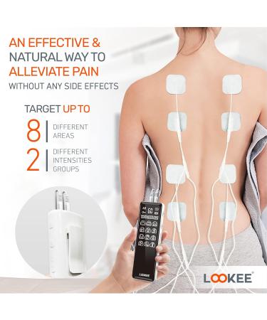 LOOKEE Premium LED 4-Channel TENS Unit EMS Muscle Stimulator - Pain Relief Therapy 36 Programs FSA/HSA Eligible - Buy Online on GoSupps.com
