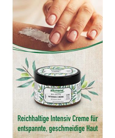 Alkmene Organic Olive Intensive Cream - Vegan Body & Face Cream for Very Dry Skin (250ml) | Silicone-Free Paraben-Free Mineral Oil-Free - Buy Online on GoSupps.com