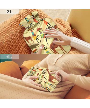 African Women Hot Water Bottle 2L | Large Pain Relief Bag with Cover | Hot & Cold Compress - Buy Online on GoSupps.com