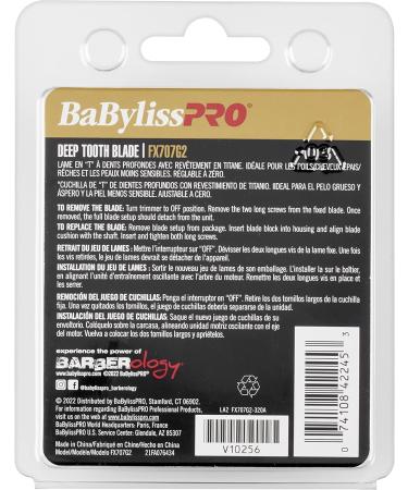 Replacement T-Blade Deep Tooth - FX707G2 Gold BaBylissPRO For Men 1 Pc Blade Gold Titanium Deep Tooth - Buy Online on GoSupps.com