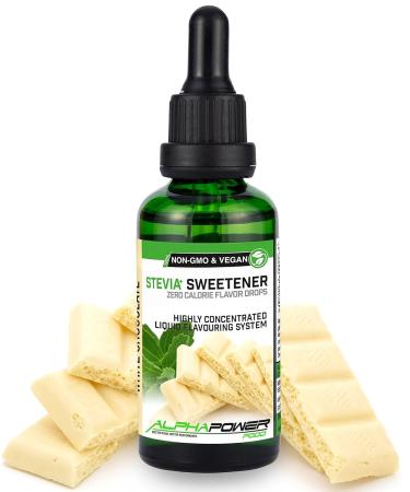 Alphapower Food Stevia Flavor Drops | 100% Natural Liquid Aroma & Sugar Substitute for Desserts Smoothies Muesli & More - White Chocolate Butter Biscuit Apple Pie Chocolate Cookie Cheesecake - Buy Online on GoSupps.com
