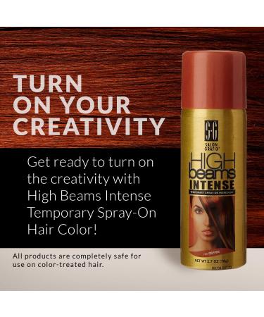 High Beams Intense Spray-On Copper Hair Color 2.7 Oz - Temporary Color Highlight for Hair - Streaking, Tipping, Frosting - Washes Out Easily - 1 Pack - Buy Online on GoSupps.com