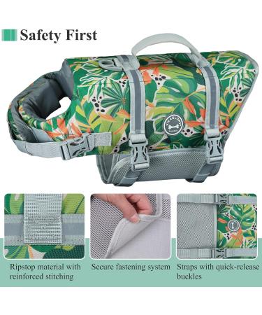 Vivaglory Ripstop Dog Rescue Vest XL - Buoyant & Visible for Small Medium Dogs - Perfect for Boating - Green (78-96cm Chest Circumference) - Buy Online on GoSupps.com