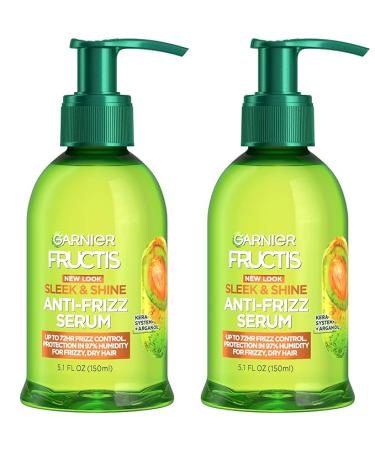 Garnier Fructis Sleek & Shine Anti-Frizz Serum for Frizzy, Dry Hair, Argan Oil, 5.1 Fl Oz, 2 Count (Packaging May Vary)  - Buy Online on GoSupps.com