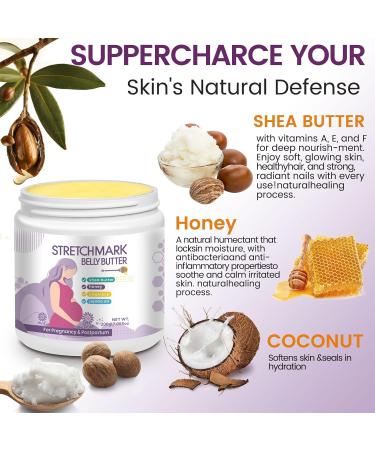 AOAO Stretch Mark Butter for Pregnancy | Body Balm for Women with Shea Butter & Vitamin E | Paraben-Free Formula for Scars & Stretch Mark Repair | Belly Butter for Pregnant Women (Shea Butter_1) - Buy Online on GoSupps.com