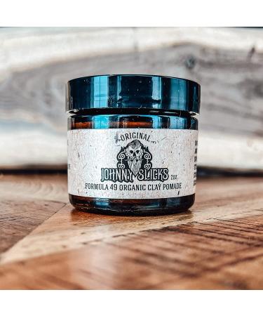 Johnny Slicks Formula 49 Original Clay Pomade - Firm Hold & Matte Finish - 2oz Organic Pomade for Men - Promotes Hair Growth, Hydrates Skin - Buy Online on GoSupps.com