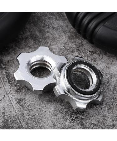 Imikeya 2-Piece Screw Cap for Standard Dumbbell Bars - Non-Slip Spinlock Closures 25mm Diameter - Weight Lifting Accessories - Silver - Buy Online on GoSupps.com