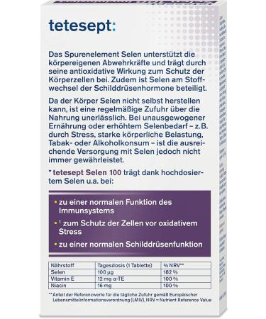 Teteseept Selenium 100 - Vegan Mini Tablets for Thyroid Support Immune Health & Cell Protection | 30 Count - Buy Online on GoSupps.com