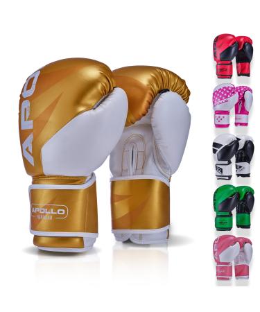 Apollo boxing gloves men from PU leather |Thai boxing gloves women and men |For punching bag training sparring fitness MMA gloves |Kickbox gloves |Boxing Gloves 12/14/16oz.14 oz gold