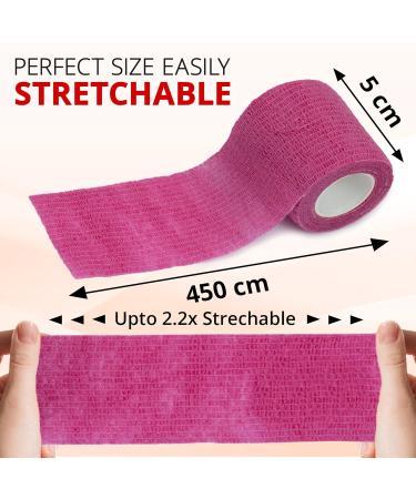 WizGate Vet Wrap 8Pcs Assorted 5cm x 4.5m Non-Woven Cohesive Bandages - Self-Adhesive, Breathable & Stretchable Rolls for Pets & Humans - Ideal for Sprains, Swelling & More - Buy Online on GoSupps.com