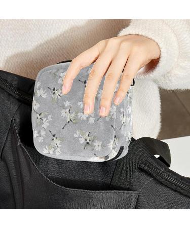 White Cranes Flowering Bandage Storage Bag - Portable Menstrual Cup & Pad Pouch for Women & Teens - Buy Online on GoSupps.com