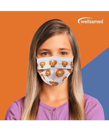 Wellsamed Wellsamask 50-Piece Face Masks - Small Size Lion/Dog Design | Elastic Band | Buy Internationally - Buy Online on GoSupps.com