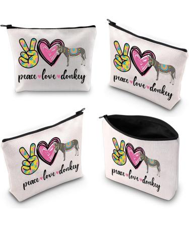 WZMPA Donkey Lovers Cosmetic Bag | Zipper Pouch Gift for Animal Lovers | Peace Donkey Design - Buy Online on GoSupps.com