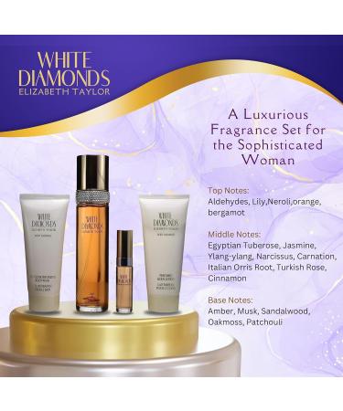 Elizabeth Taylor 4 Piece White Diamonds Fragrance Gift Set for Women 10.23 Ounce (Pack of 1) - Buy Online on GoSupps.com