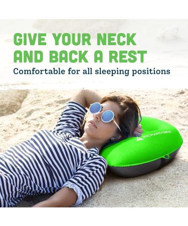 Pitch and Trek Ultralight Inflatable Camping Pillow with Removable Cover for Neck and Lumbar Support - Compact & Portable Compressible Pillow for Hiking, Beach, Hammock & Backpacking Gear (Green) - Buy Online on GoSupps.com