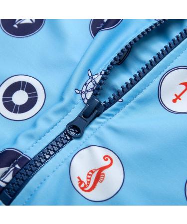 BONVERANO Baby Boys Swimsuit | Long-Sleeve One Piece Swimwear | UPF 50+ Sun Protection | Blue | 9-12 Months - Buy Online on GoSupps.com