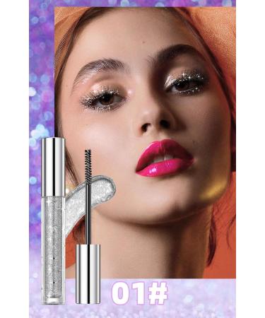  JUDEWY Colorful and glittery mascara shimmering mascara eyeshadow colored mascara silver diamond glitter mascara party makeup (03) - Buy Online on GoSupps.com