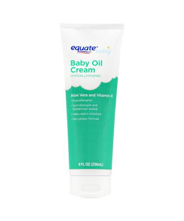 Equate Aloe & Vitamin E Baby Oil Cream 8 oz (Pack of 4)