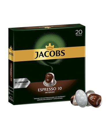 Jacobs Espresso 10 Intenso Coffee Capsules Compatible with Nespresso 20 Capsules 5.2 g