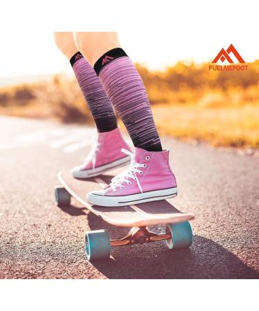 Hi Clasmix Graduated Compression Socks for Women&Men Wide Calf Comfort Best for Circulation Pregnancy Nurse Running Travel 01-5 Pairs Colorful Stripes Large-X-Large - Buy Online on GoSupps.com
