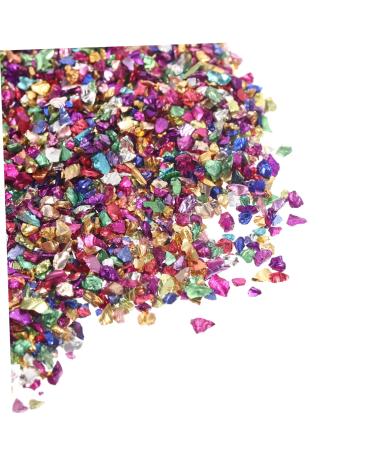 BIUDECO 1 Glass Chip DIY Charm Fillers Manicure DIY Accessories Nail Art Rhinestones Epoxy Charms Shiny Nail Stickers Nail Crushed Glass Nail DIY Fillers Nail Art Accessories 0.5X0.3cm Colorful