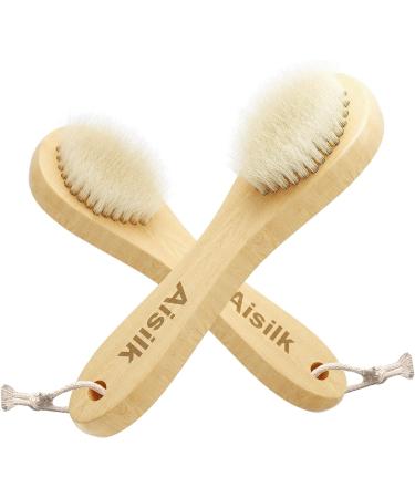 Wooden Facial Cleansing Brush Set - Natural Bristles for Exfoliation and Skin Care - Buy Online on GoSupps.com