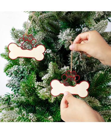 Customizable Wooden Dog Bone Christmas Ornaments - Set of 36 | Personalized with Custom Name | Ideal Gift for Pet Lovers | Home Decor for Christmas Tree (Warm Pattern) - Buy Online on GoSupps.com