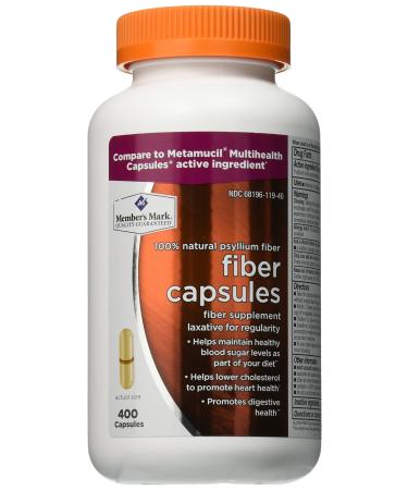 Member's Mark Fiber Capsules Fiber Supplement 400 Count 400 Count (Pack of 1)