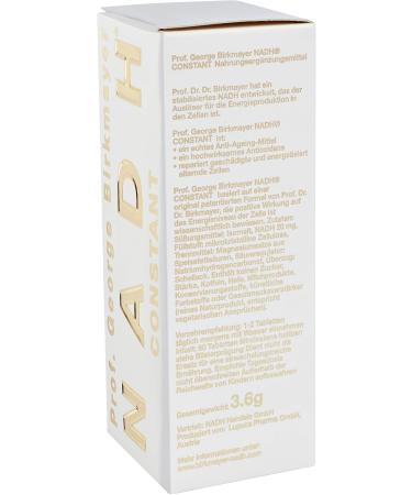  Prof. George Birkmayer NADH Constant (20 mg NADH/coenzyme 1 per tablet) - (2 x 60 tablets) - Great deal - Buy Online on GoSupps.com