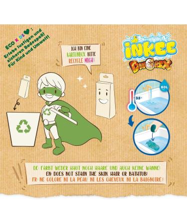 Inkee Gift Box Dino | Children s Bathing Set - 7 Bath Additives Dinosaur Bath Balls & Avocado Oil Swimming Salt | Perfect Kids Gift - Buy Online on GoSupps.com